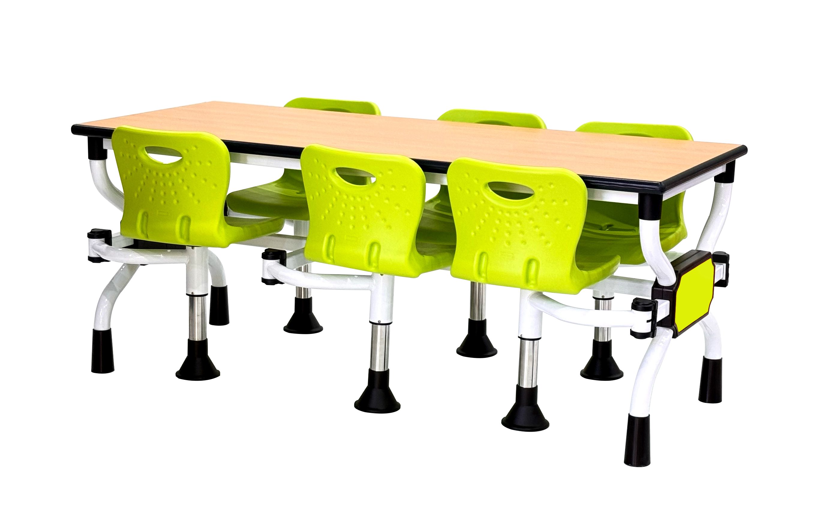 Portable Stool Table Premium — Lime Backrest 6-Seat