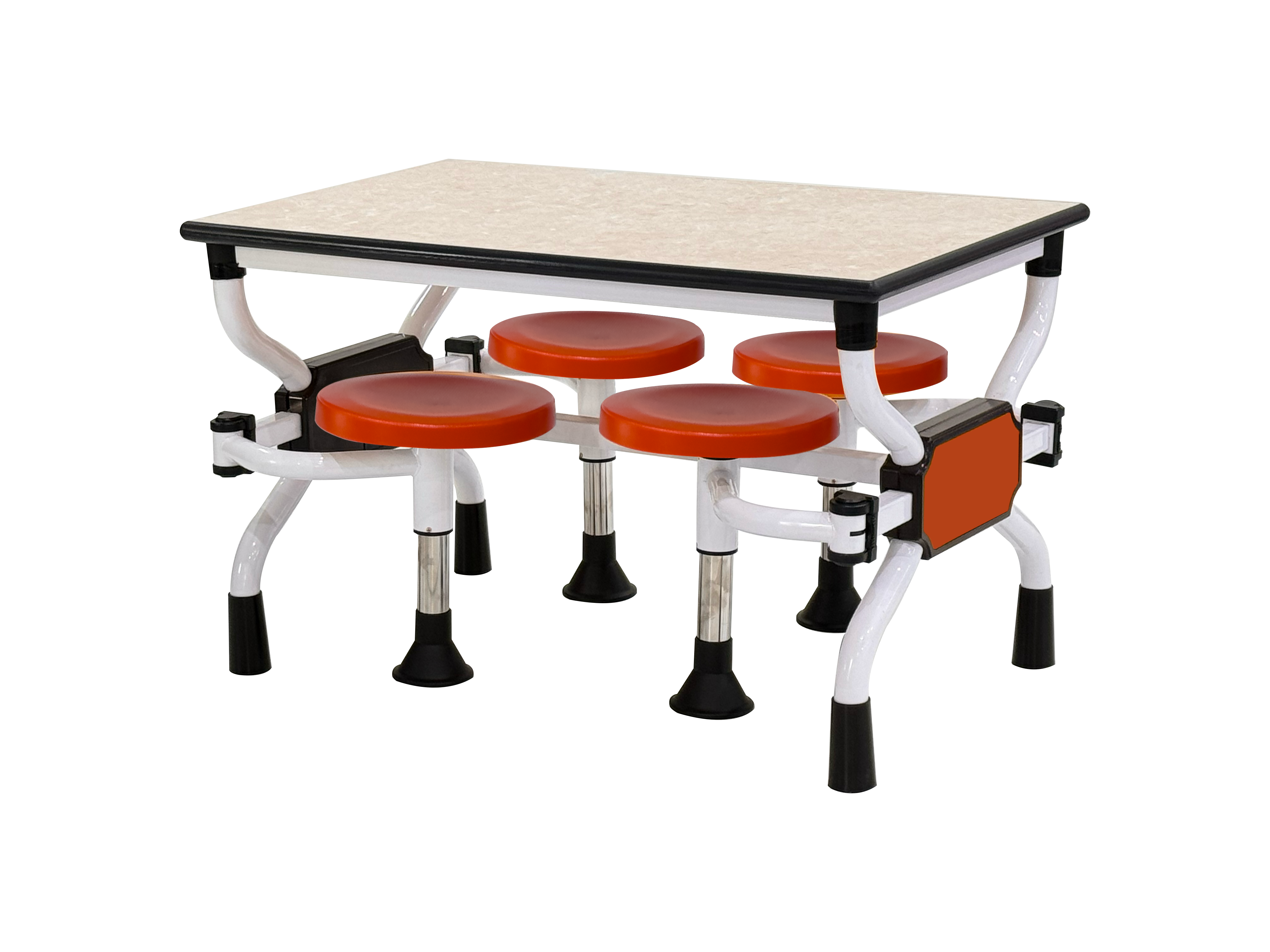 Portable Stool Table Premium — Red Stool 4-Seat